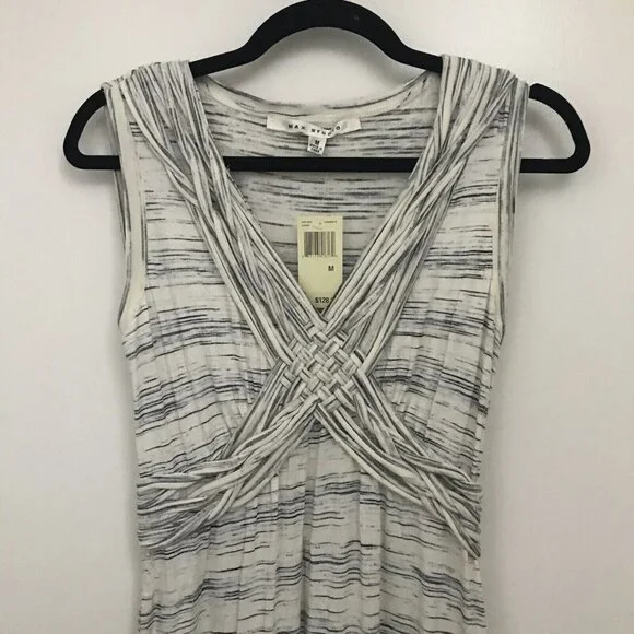 Max Studio Womens Long Dress Maxi V Neck Sleeveless Rayon Blend Size M New - Picture 4 of 12